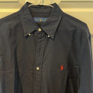 Polo by Ralph Lauren Navy Garment Dyed Oxford Cloth Button-Down Shirt